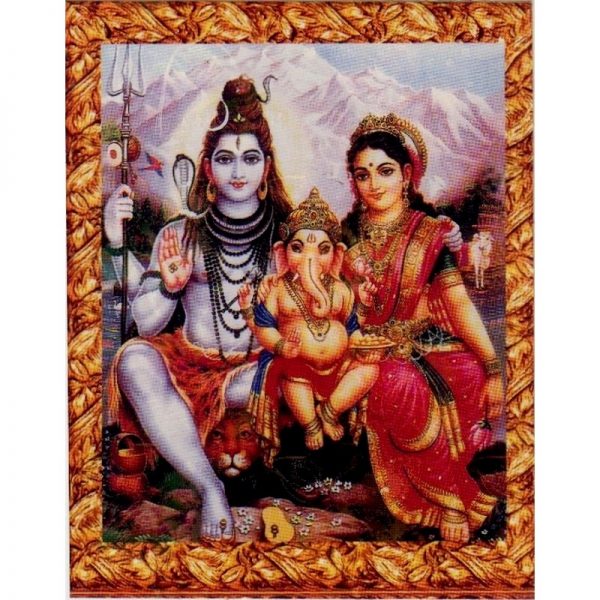 Aufkleber Shiva Parvati Ganesha