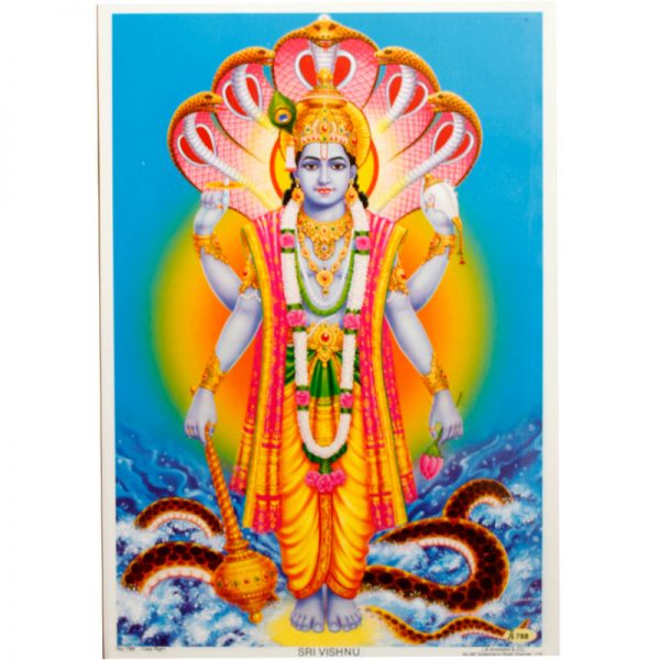 Poster mit Gott Vishnu - klein