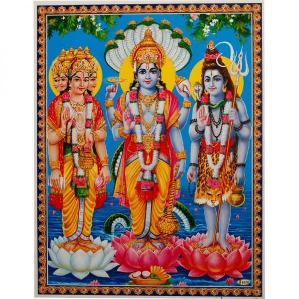 Poster Vishnu, Shiva, Brahma